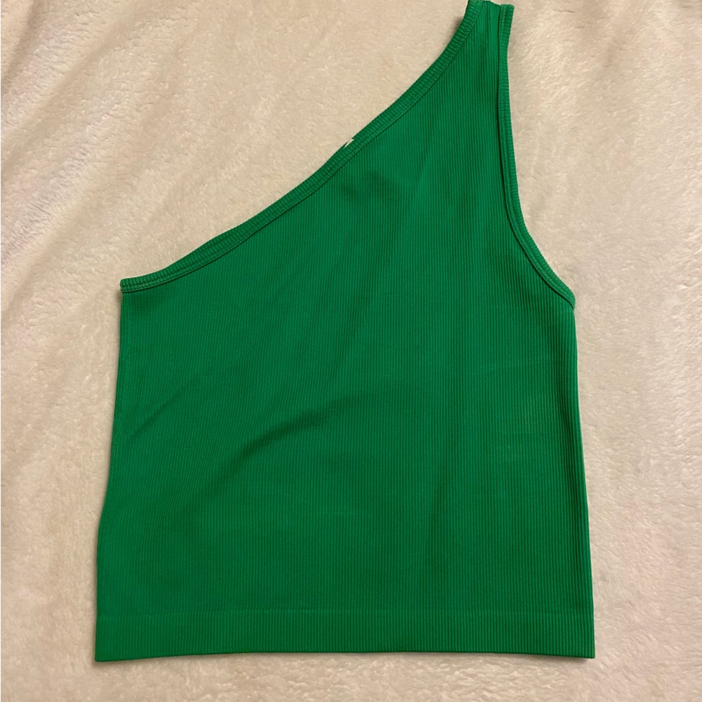 Green one shoulder tank